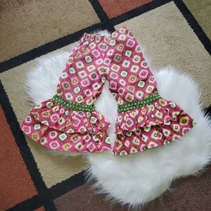 Girl’s Jelly The Pug bell bottom Christmas pants 4T EUC